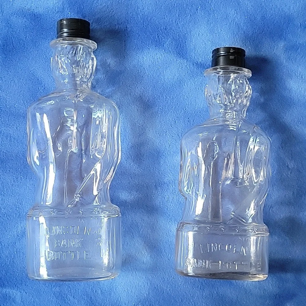 Vintage Lincoln Bank Bottles - set of two - Picture 2 of 8